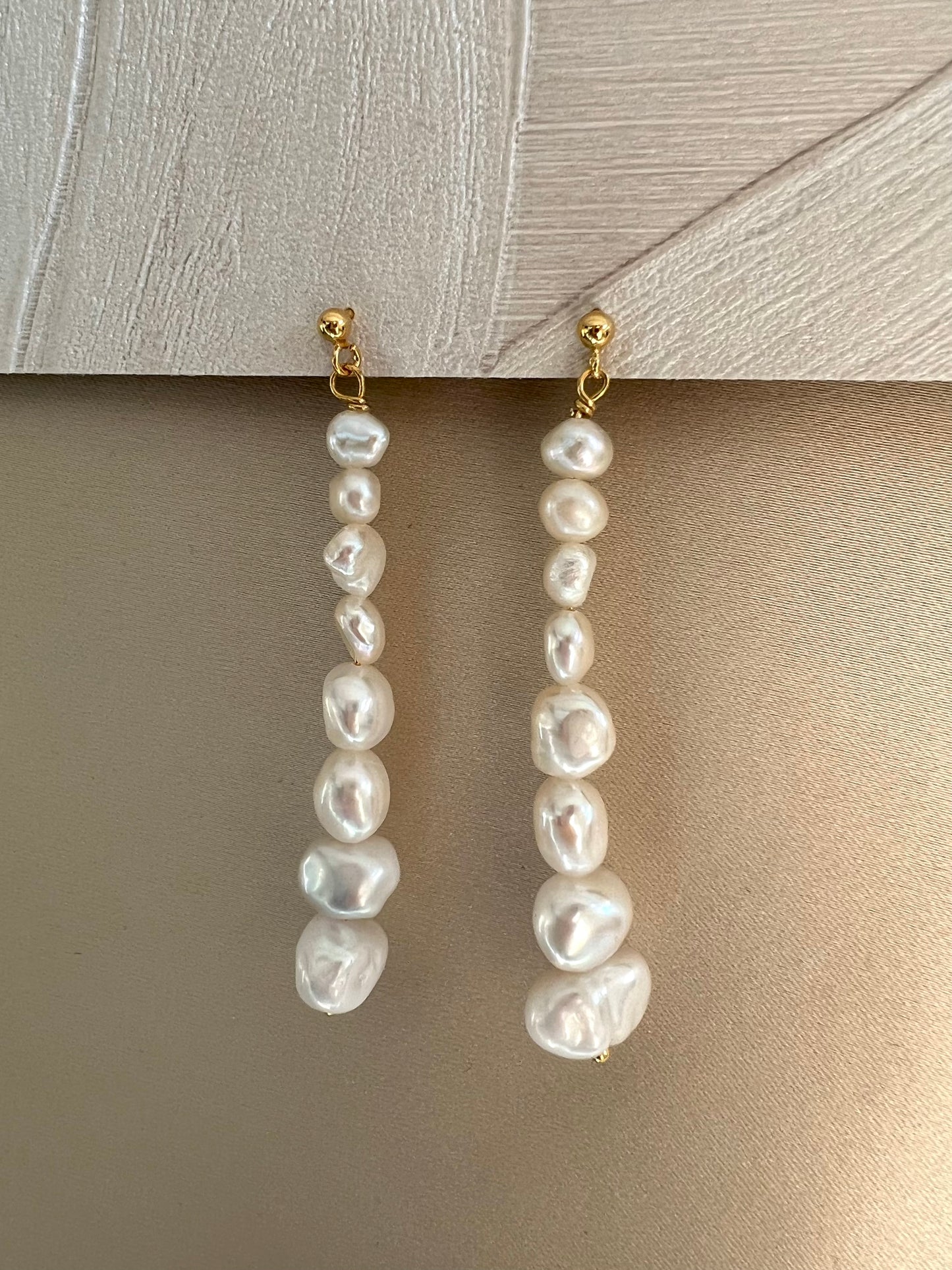 Pearly waterfall earrings