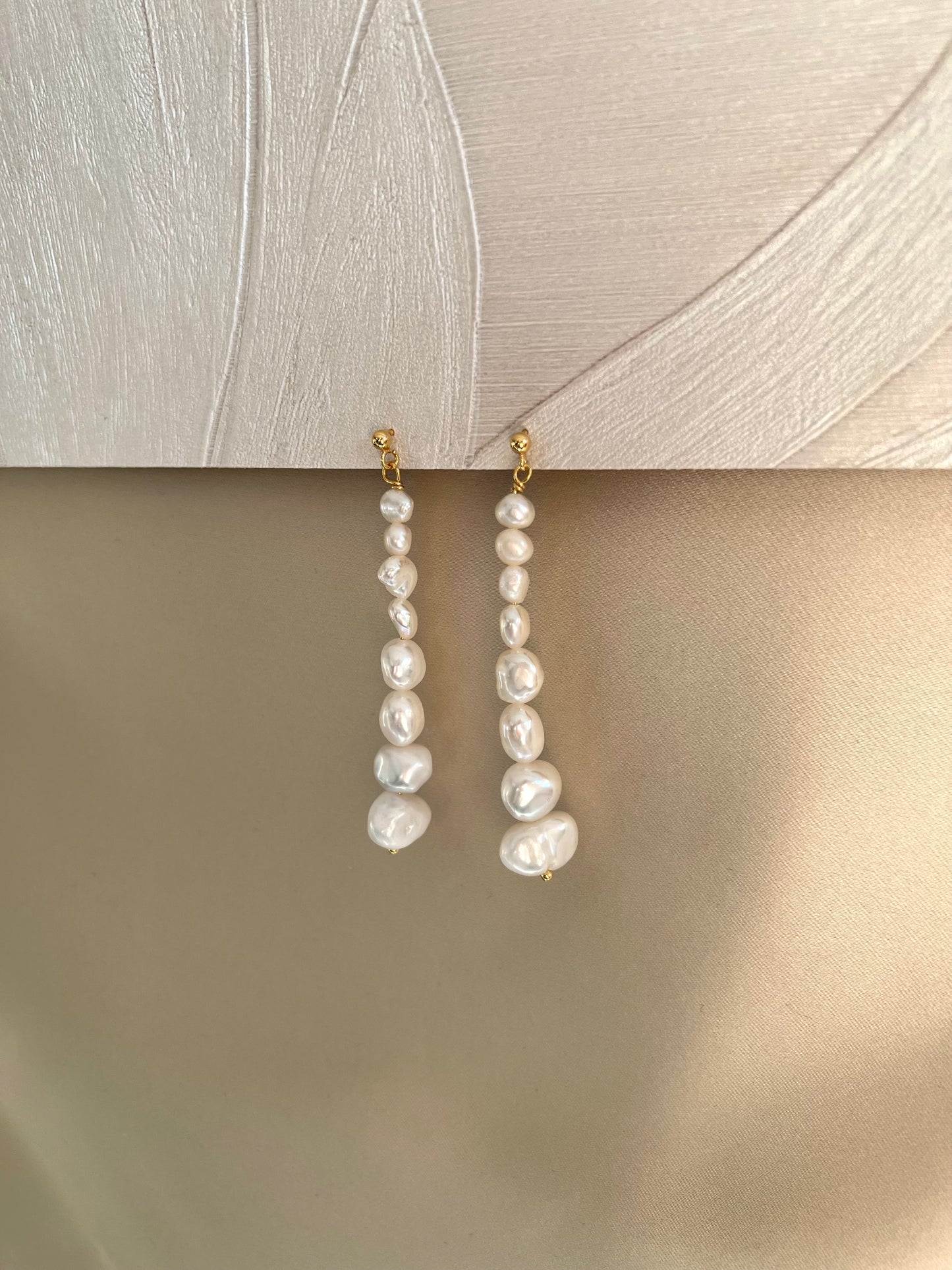 Pearly waterfall earrings