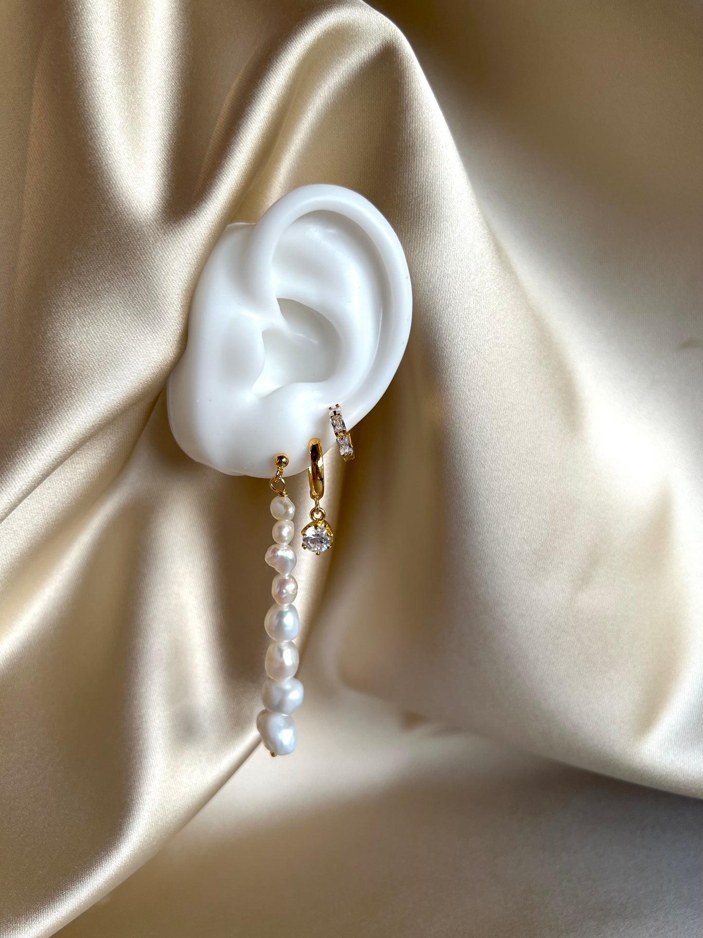 Pearly waterfall earrings